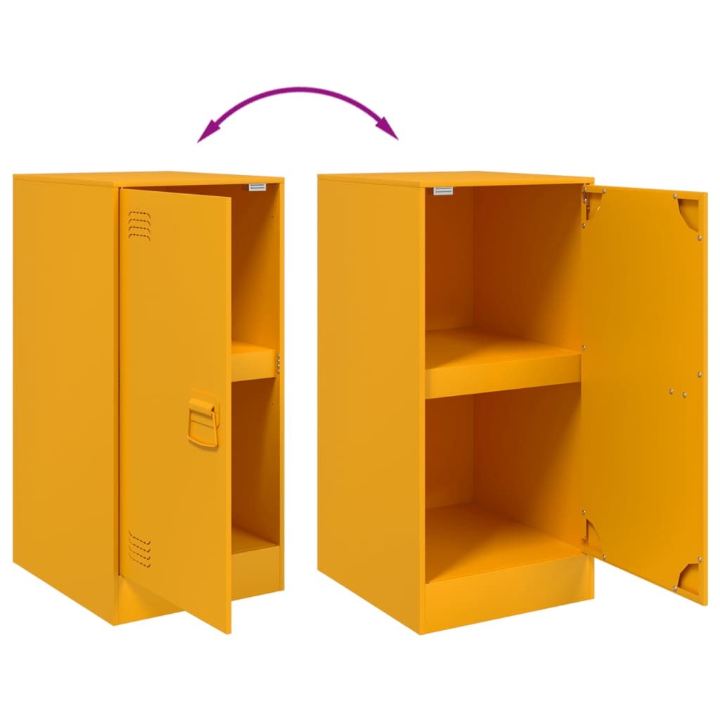 Mustard Yellow Steel Sideboard 34.5x39x73 cm - Stylish Storage