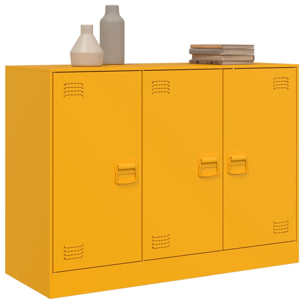 Mustard Yellow Steel Sideboard 99x39x73 cm