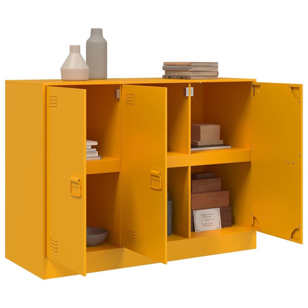 Mustard Yellow Steel Sideboard 99x39x73 cm