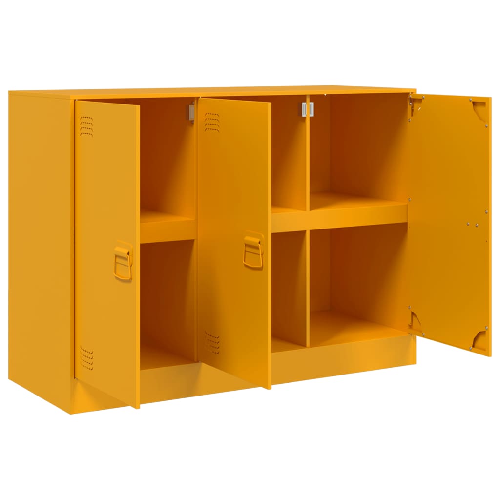 Mustard Yellow Steel Sideboard 99x39x73 cm