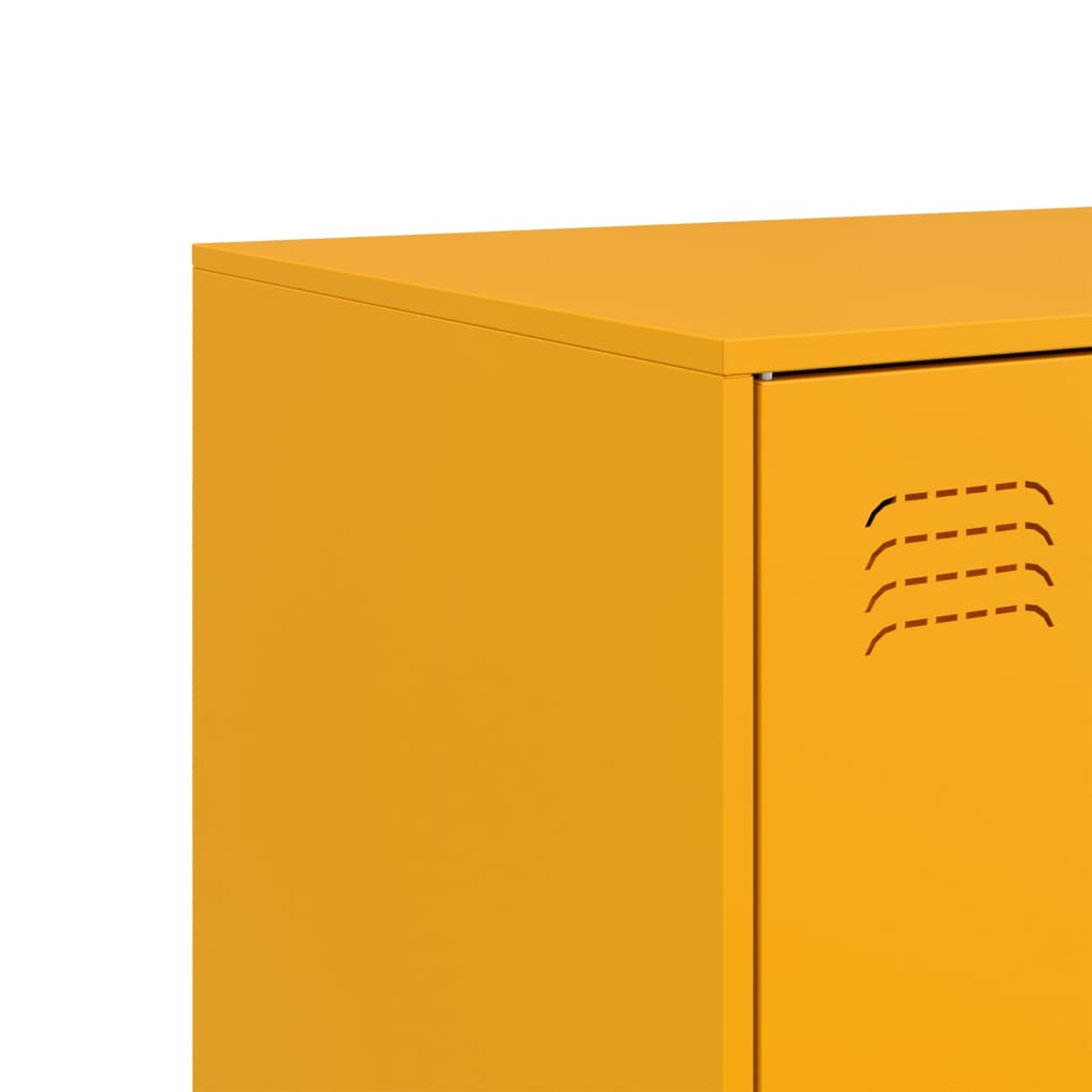 Mustard Yellow Steel Sideboard 99x39x73 cm