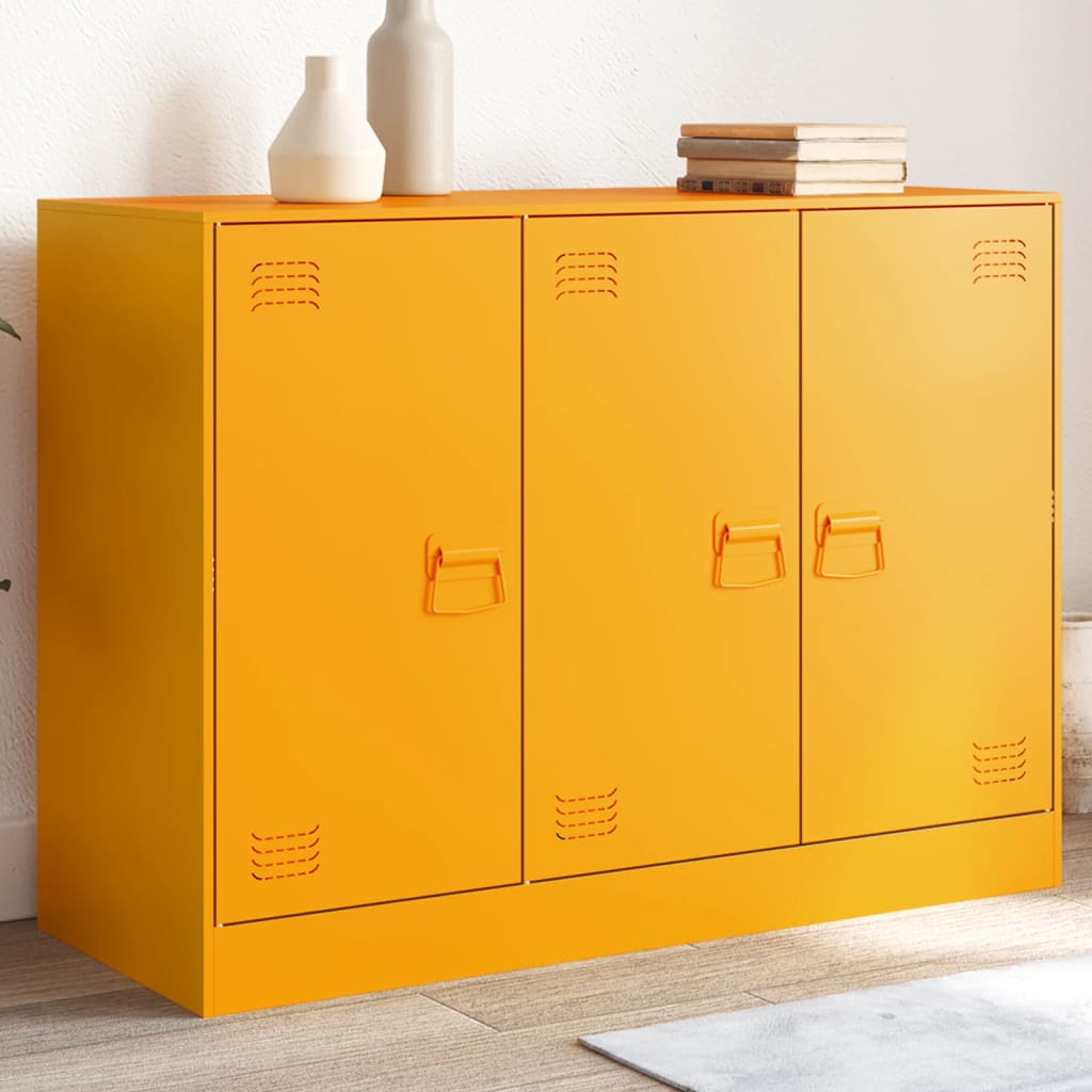 Mustard Yellow Steel Sideboard 99x39x73 cm
