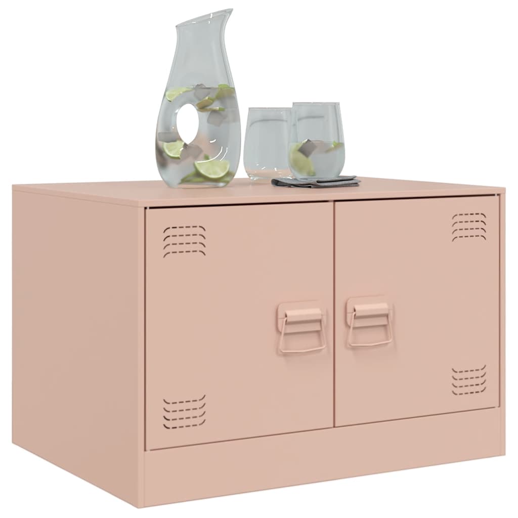 Coffee Table Pink 67x50x44 cm Steel