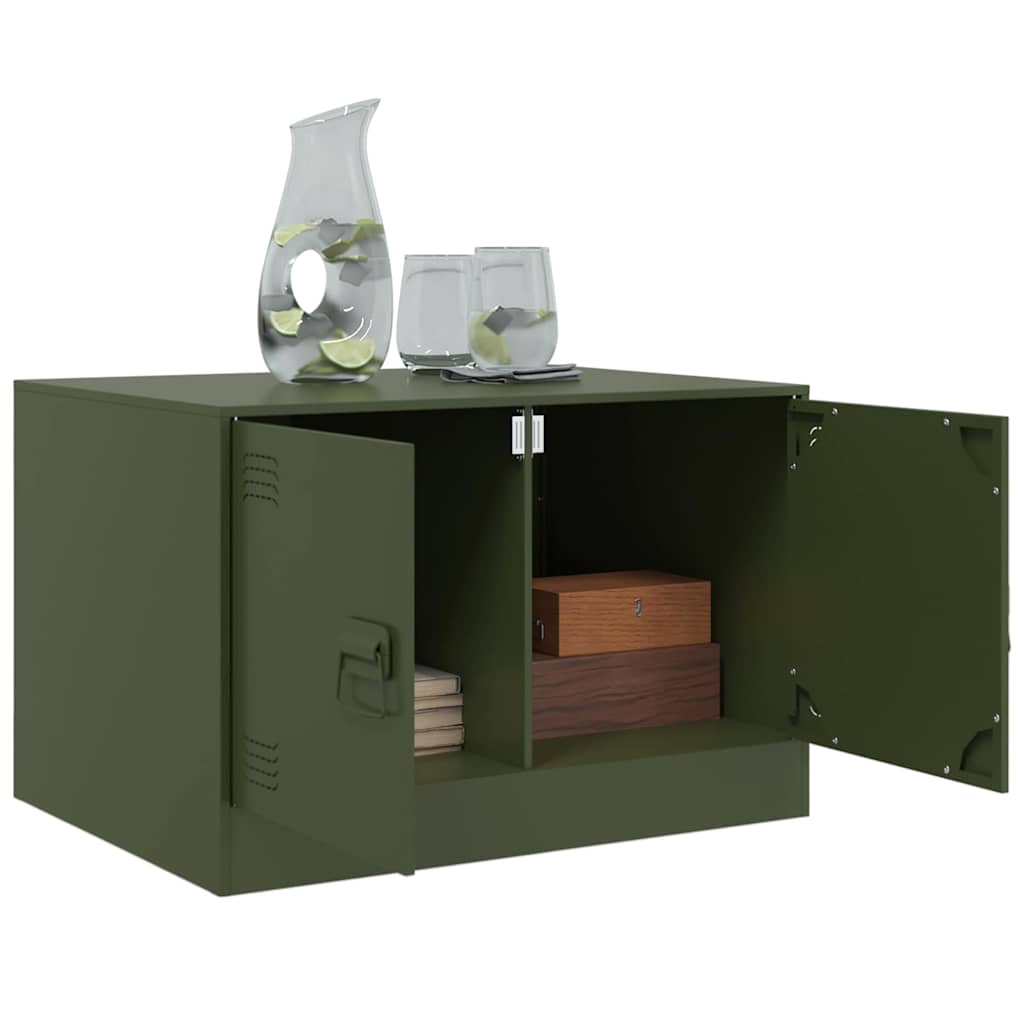 Coffee Table Olive Green 67x50x44 cm Steel