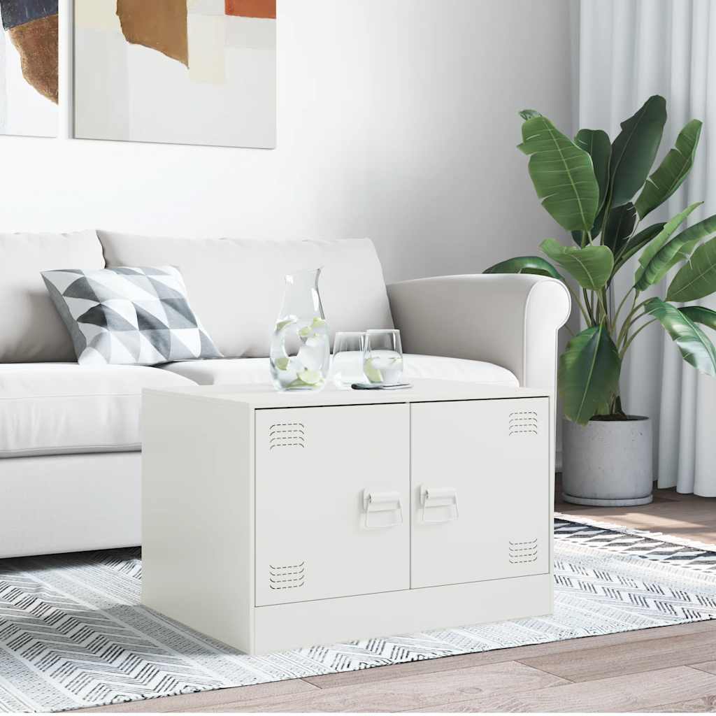Coffee Table White 67x50x44 cm Steel