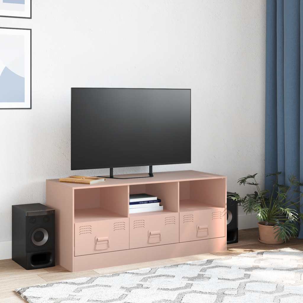 TV Cabinet Pink 99x39x44 cm Steel