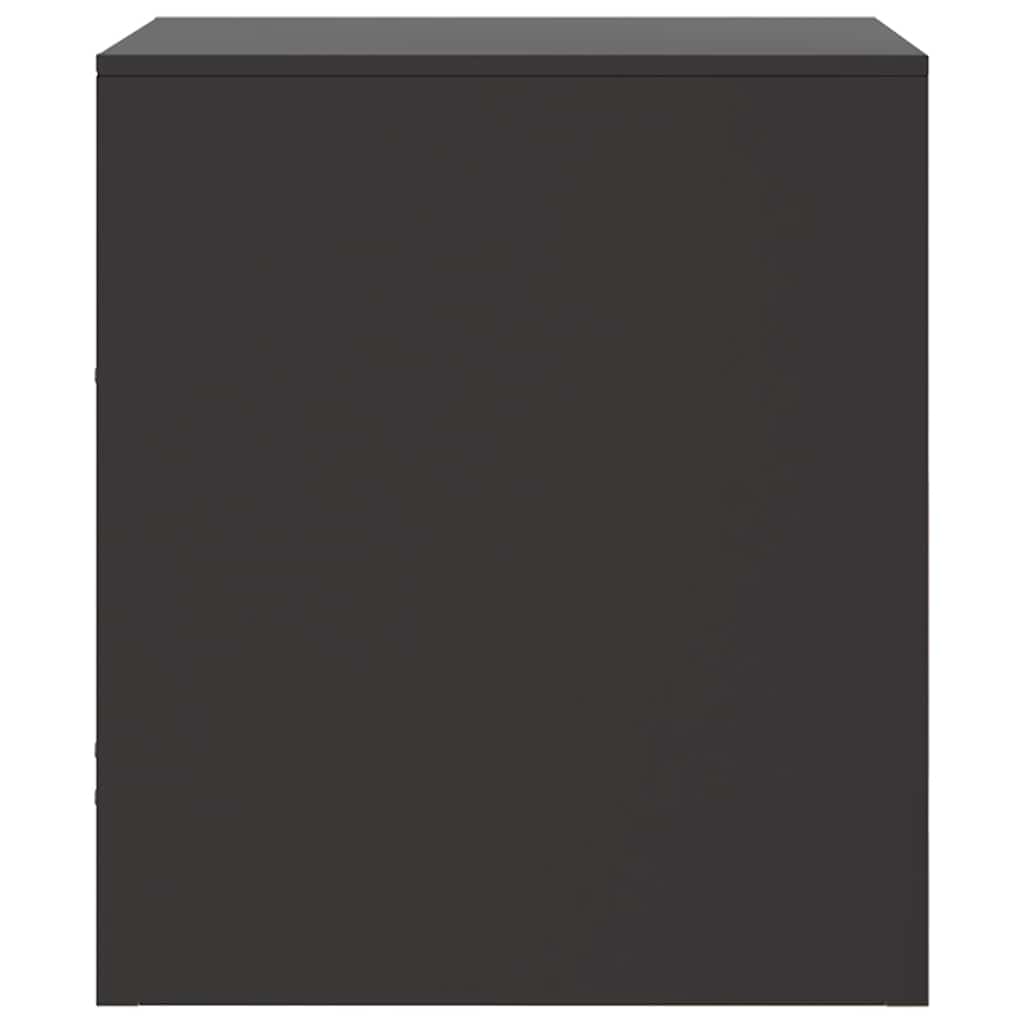 Black Steel Bedside Cabinets Set of 2 - Compact 34.5x39x44 cm