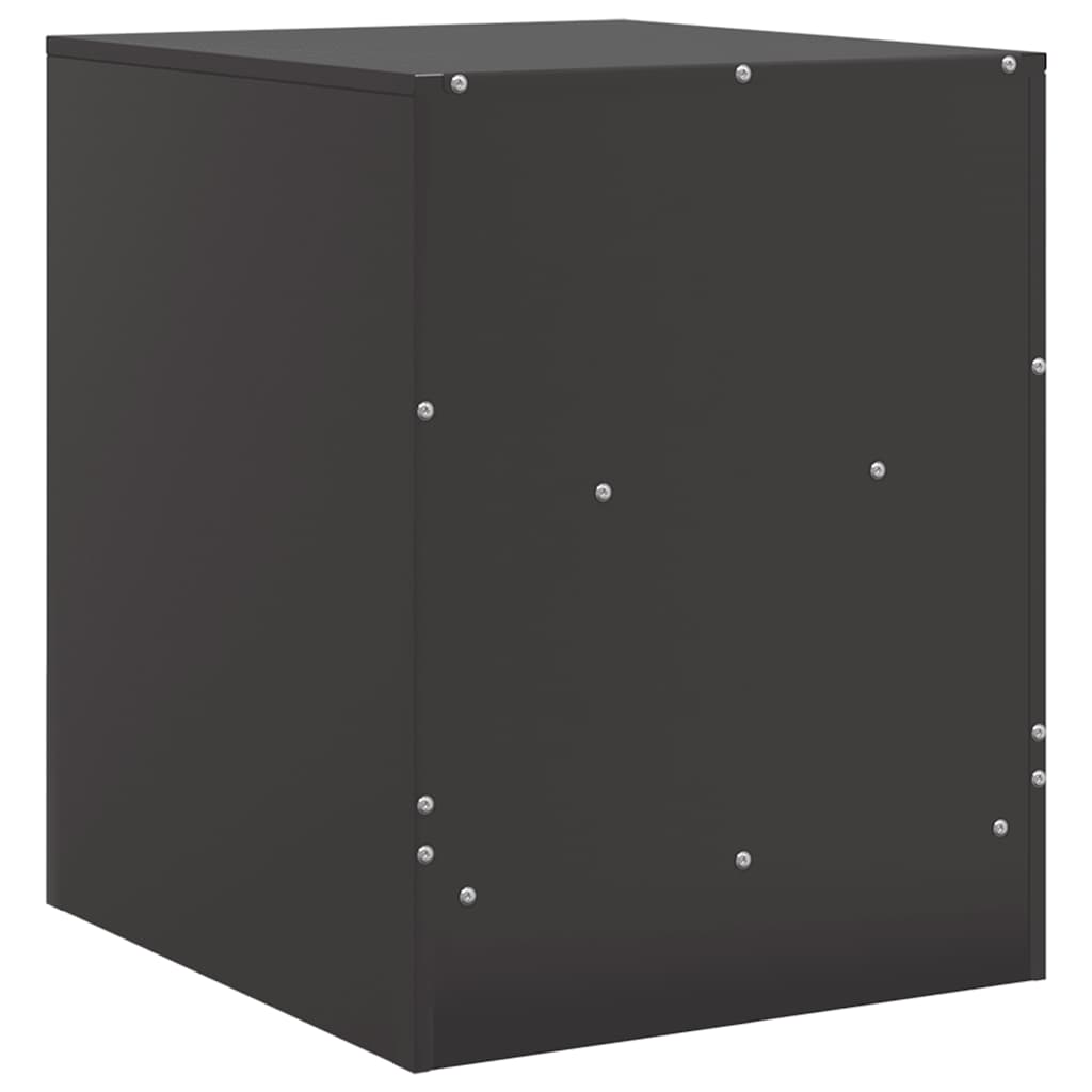 Black Steel Bedside Cabinets Set of 2 - Compact 34.5x39x44 cm