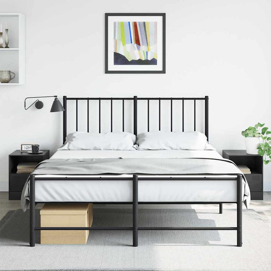 Black Steel Bedside Cabinets Set of 2 - Compact 34.5x39x44 cm