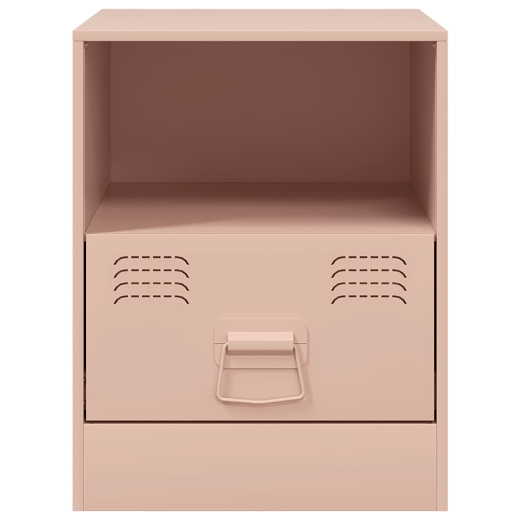Pink Steel Bedside Cabinets Set of 2 - 34.5x39x44 cm