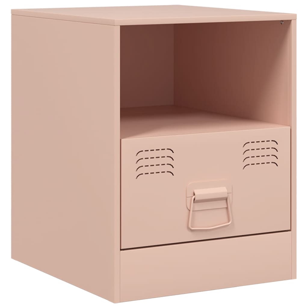 Pink Steel Bedside Cabinets Set of 2 - 34.5x39x44 cm