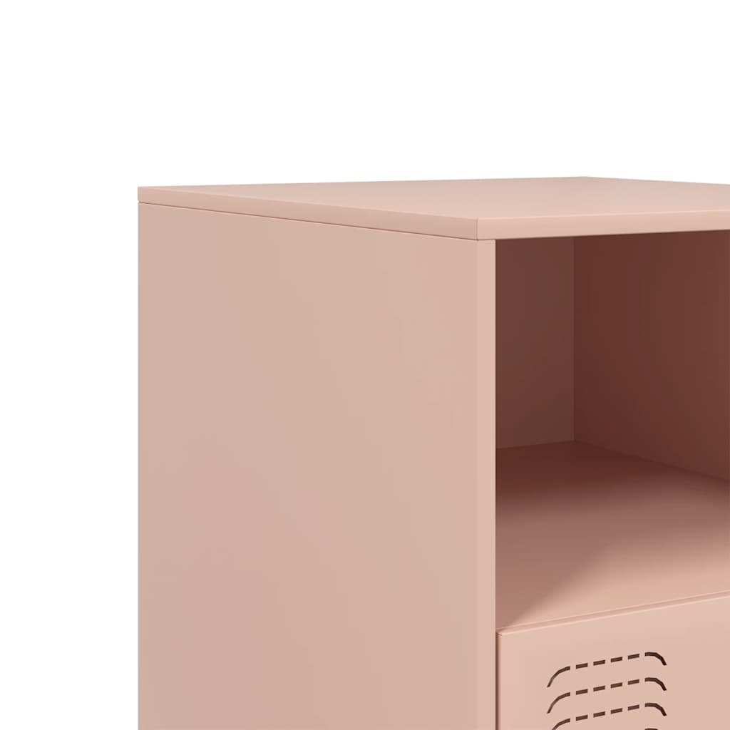 Pink Steel Bedside Cabinets Set of 2 - 34.5x39x44 cm
