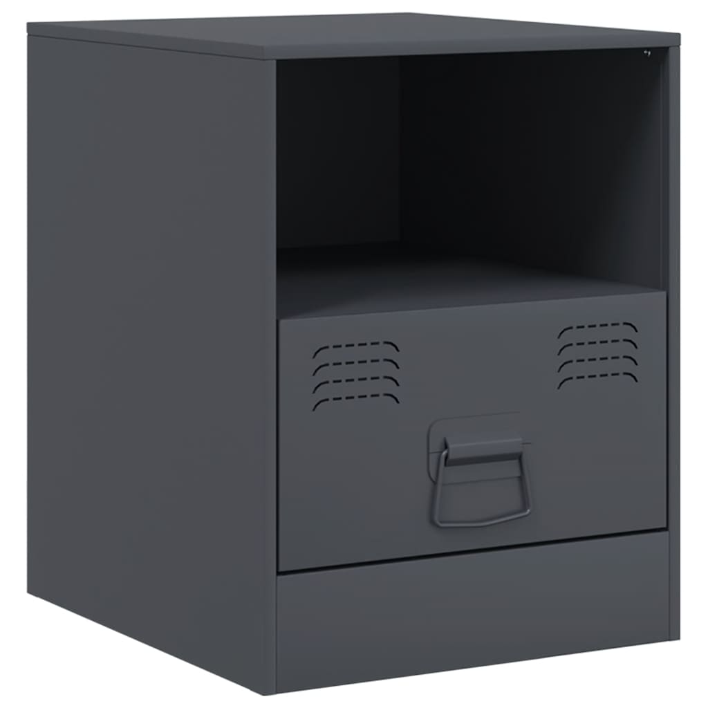Anthracite Steel Bedside Cabinet 34.5x39x44 cm - Sleek & Durable Design