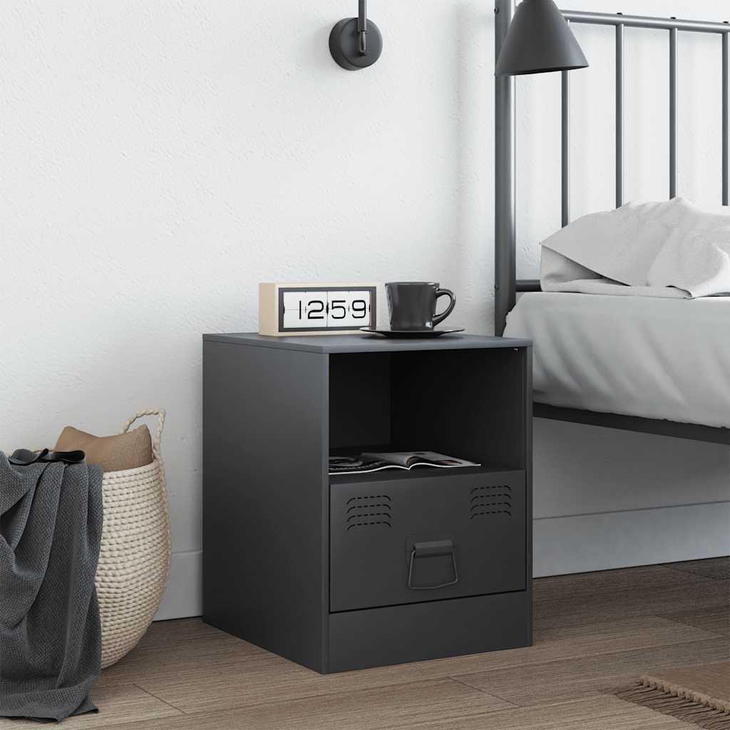Anthracite Steel Bedside Cabinet 34.5x39x44 cm - Sleek & Durable Design