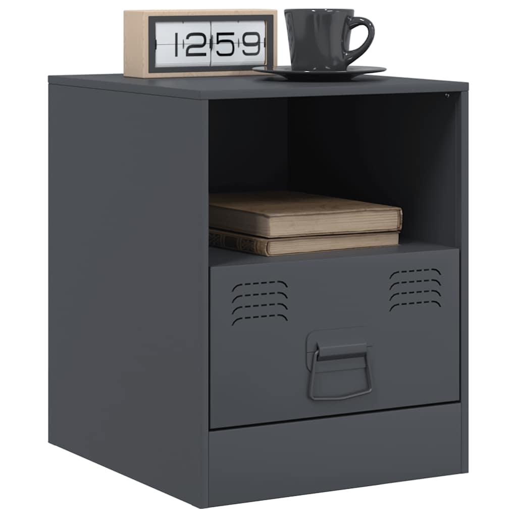 Anthracite Steel Bedside Cabinet 34.5x39x44 cm - Sleek & Durable Design