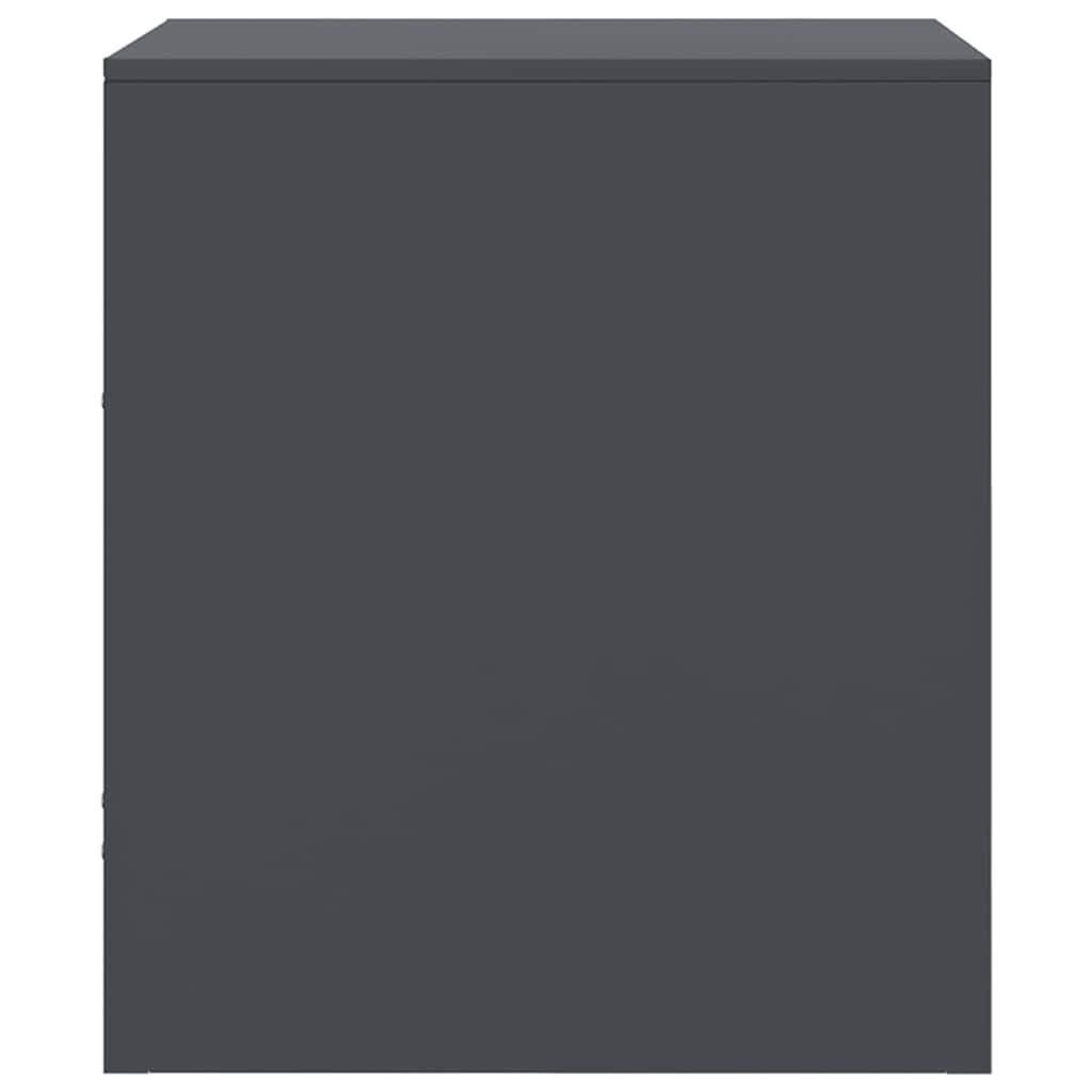 Anthracite Steel Bedside Cabinet 34.5x39x44 cm - Sleek & Durable Design