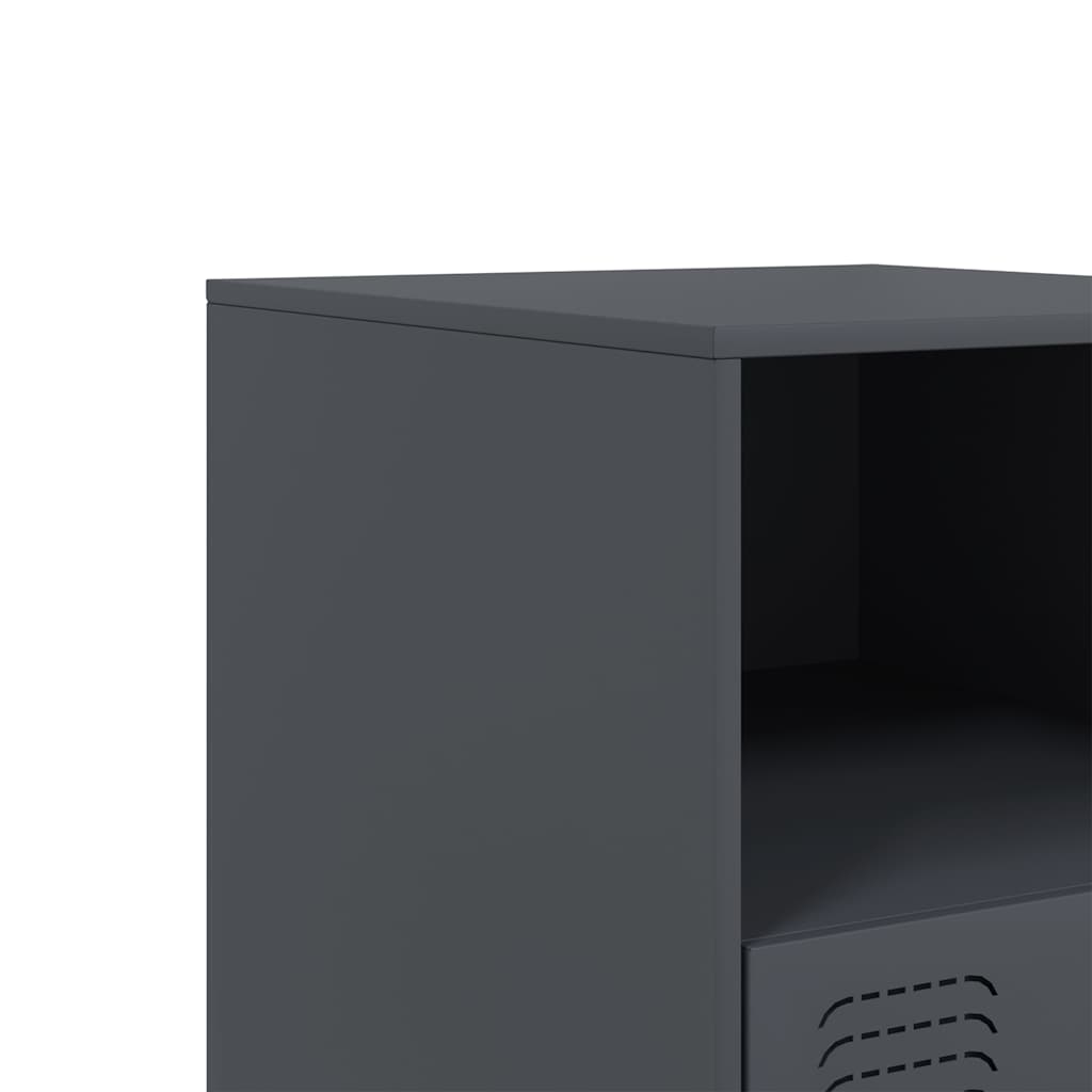 Anthracite Steel Bedside Cabinet 34.5x39x44 cm - Sleek & Durable Design