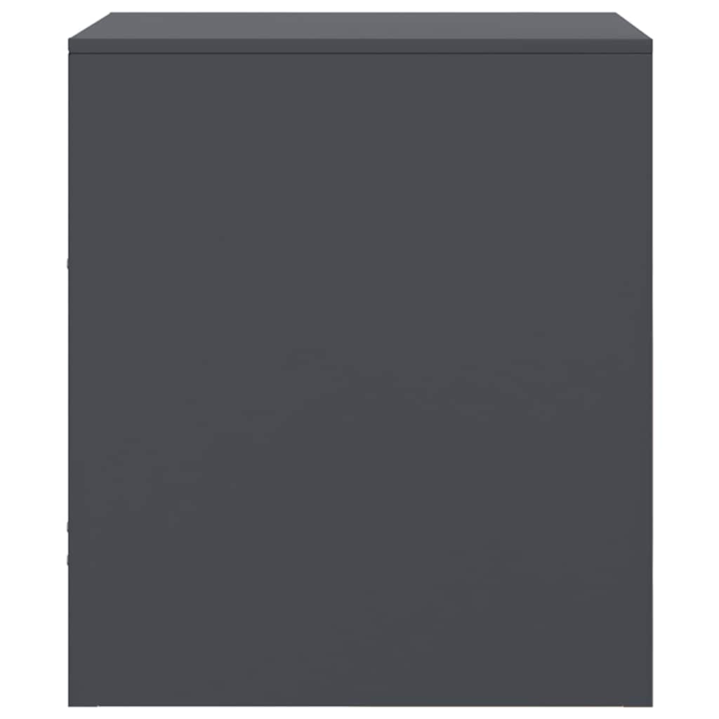 Anthracite Steel Bedside Cabinets Set of 2 - 34.5x39x44 cm