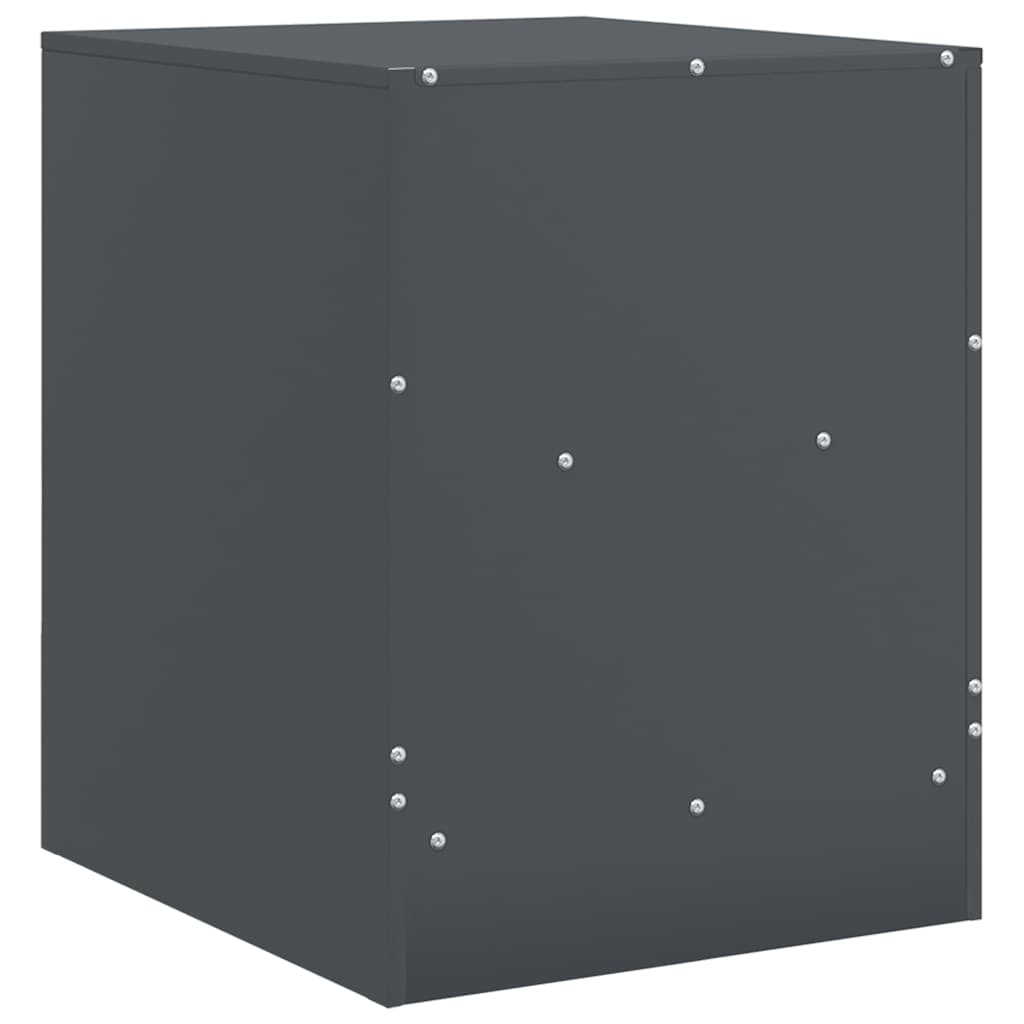 Anthracite Steel Bedside Cabinets Set of 2 - 34.5x39x44 cm