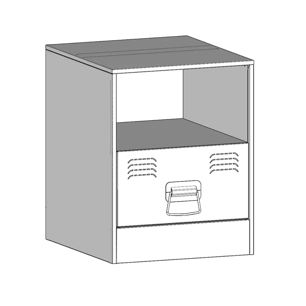 Anthracite Steel Bedside Cabinets Set of 2 - 34.5x39x44 cm