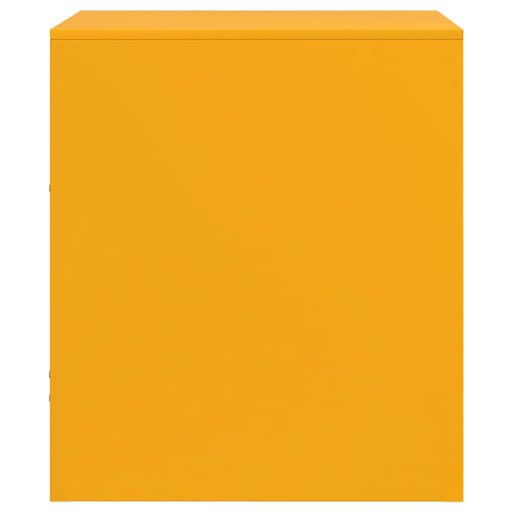Mustard Yellow Steel Bedside Cabinets Set of 2 - 34.5x39x44 cm