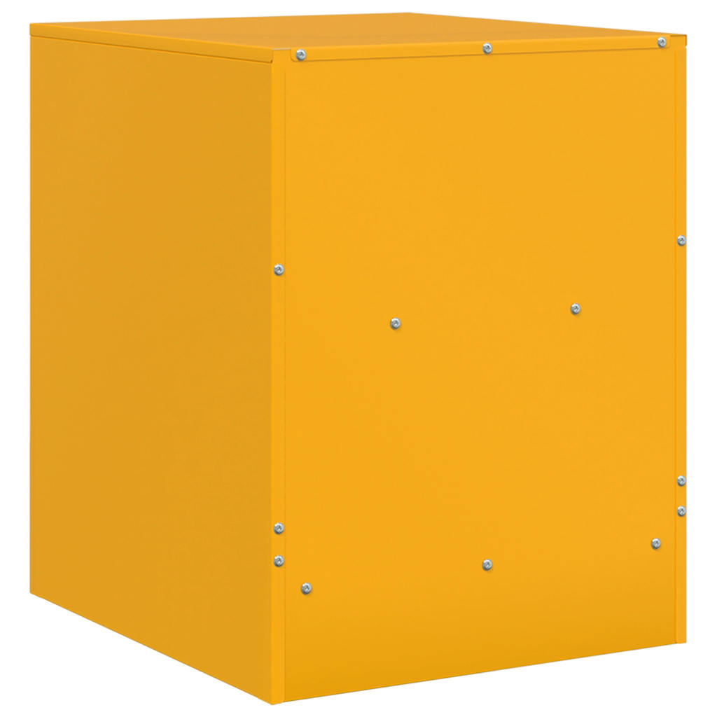 Mustard Yellow Steel Bedside Cabinets Set of 2 - 34.5x39x44 cm
