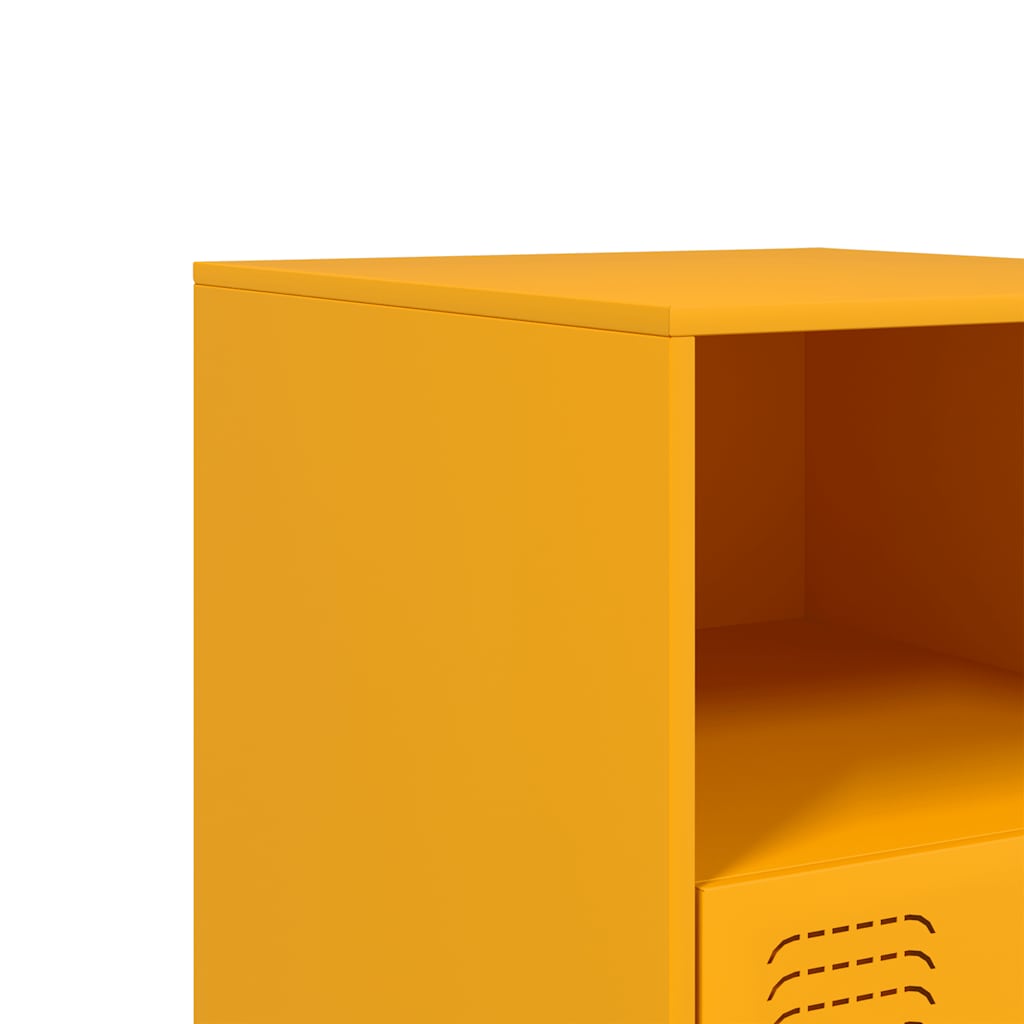 Mustard Yellow Steel Bedside Cabinets Set of 2 - 34.5x39x44 cm