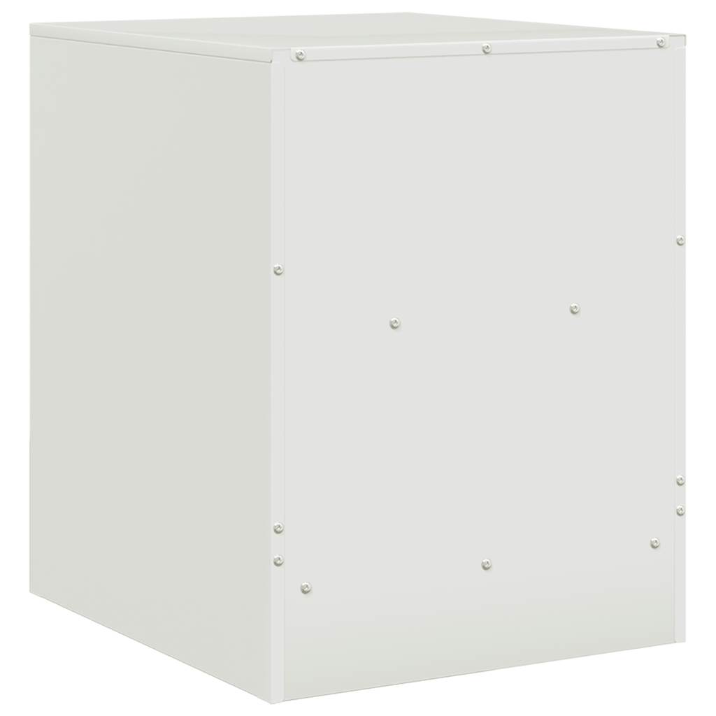 White Steel Bedside Cabinet - Compact 34.5x39x44 cm Design