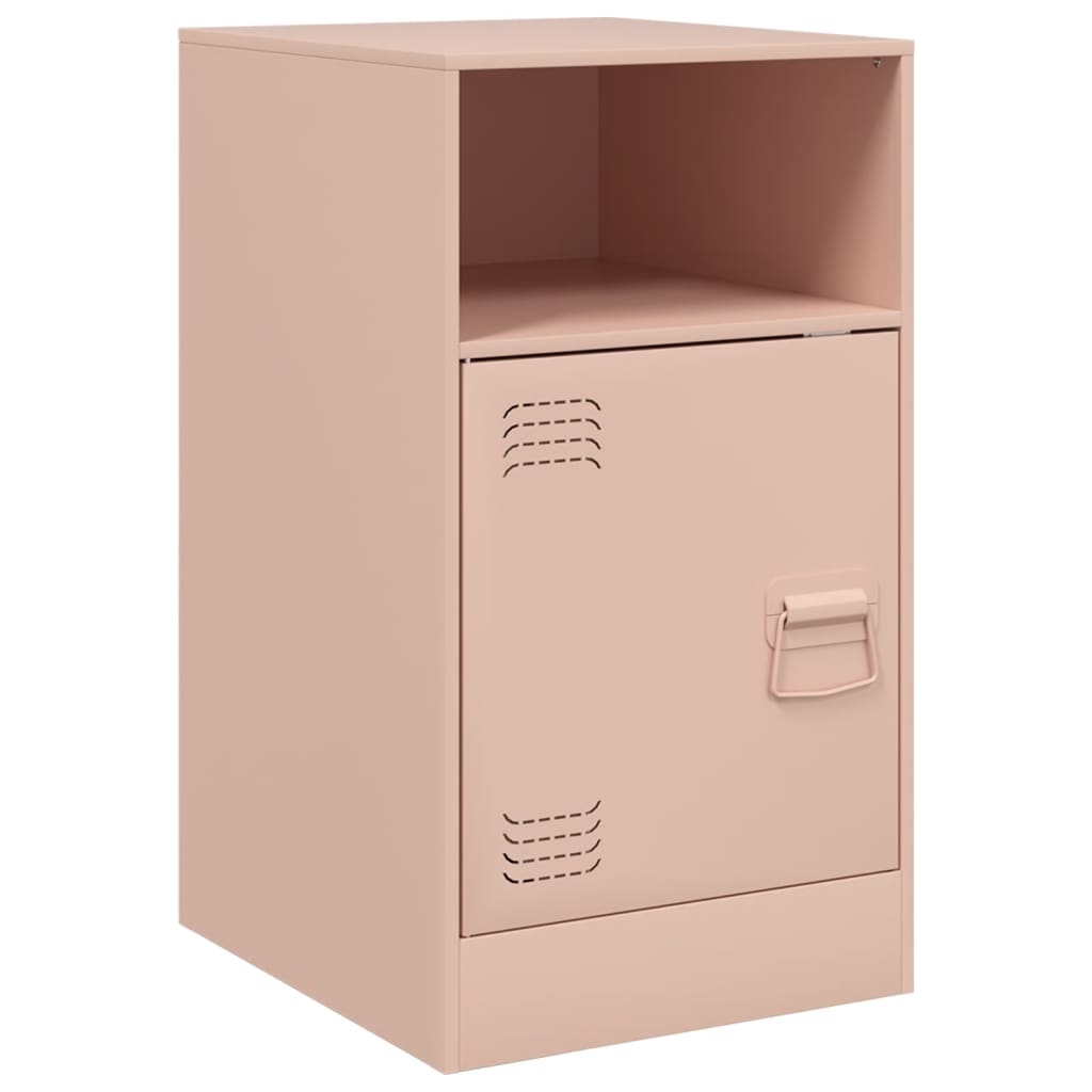 Stylish Pink Steel Bedside Cabinet - 34.5x39x62 cm Perfect for Bedrooms