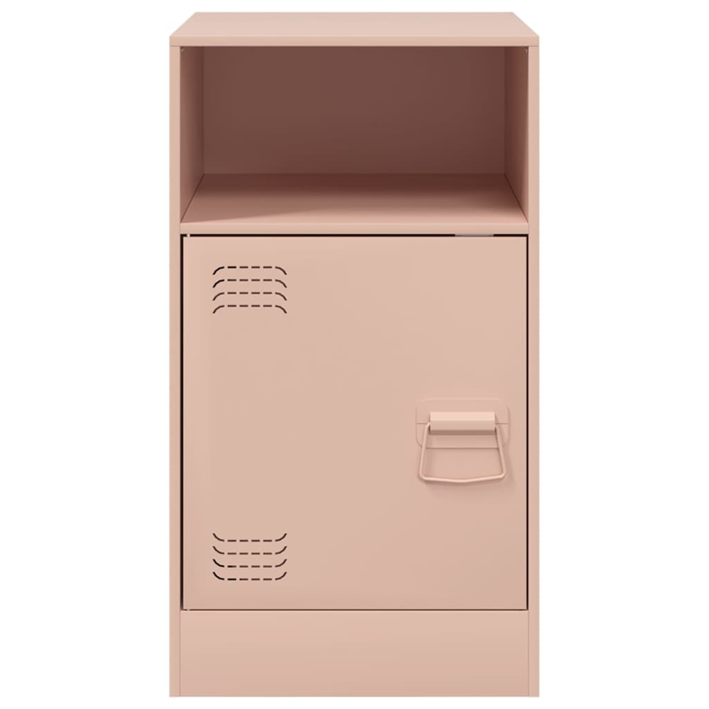 Stylish Pink Steel Bedside Cabinet - 34.5x39x62 cm Perfect for Bedrooms