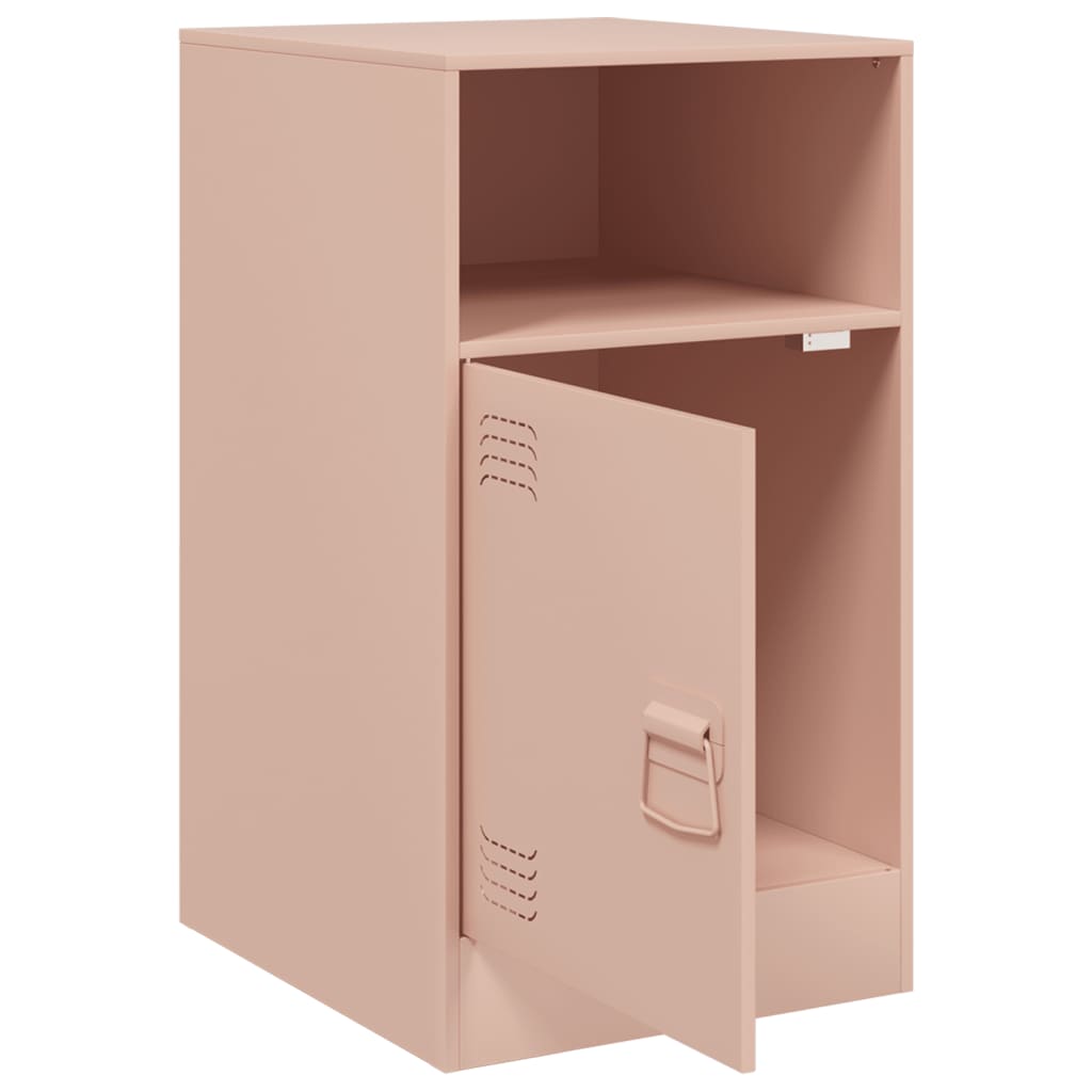 Stylish Pink Steel Bedside Cabinet - 34.5x39x62 cm Perfect for Bedrooms