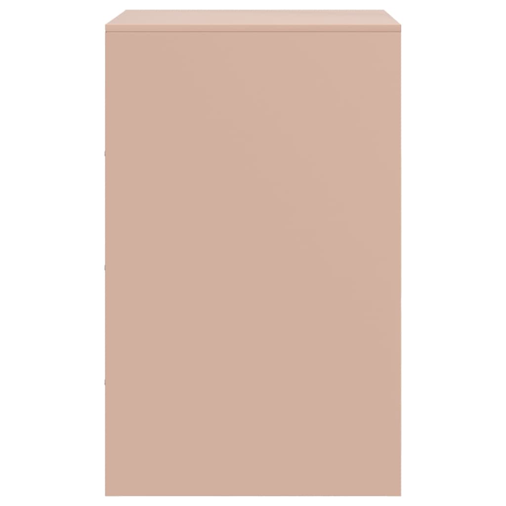 Stylish Pink Steel Bedside Cabinet - 34.5x39x62 cm Perfect for Bedrooms