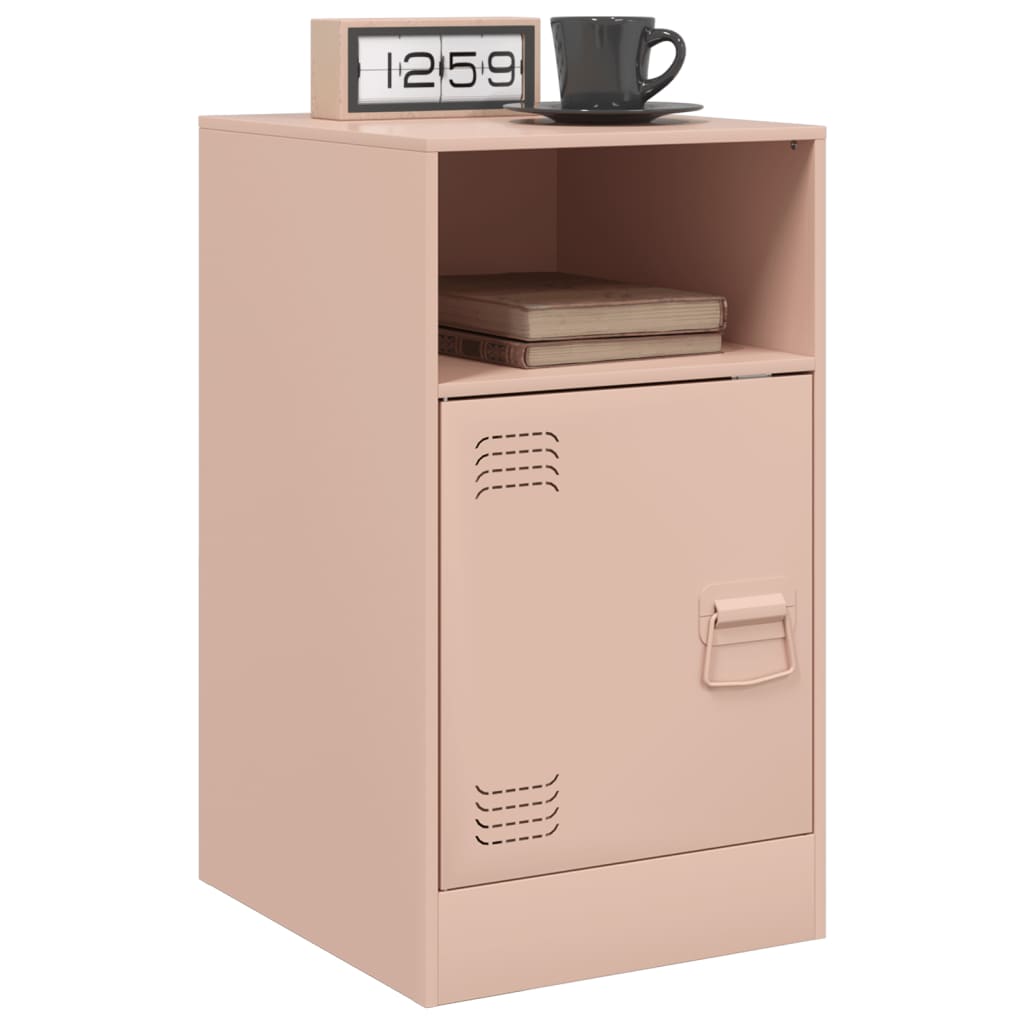 Pink Steel Bedside Cabinets Set of 2 - 34.5x39x62 cm