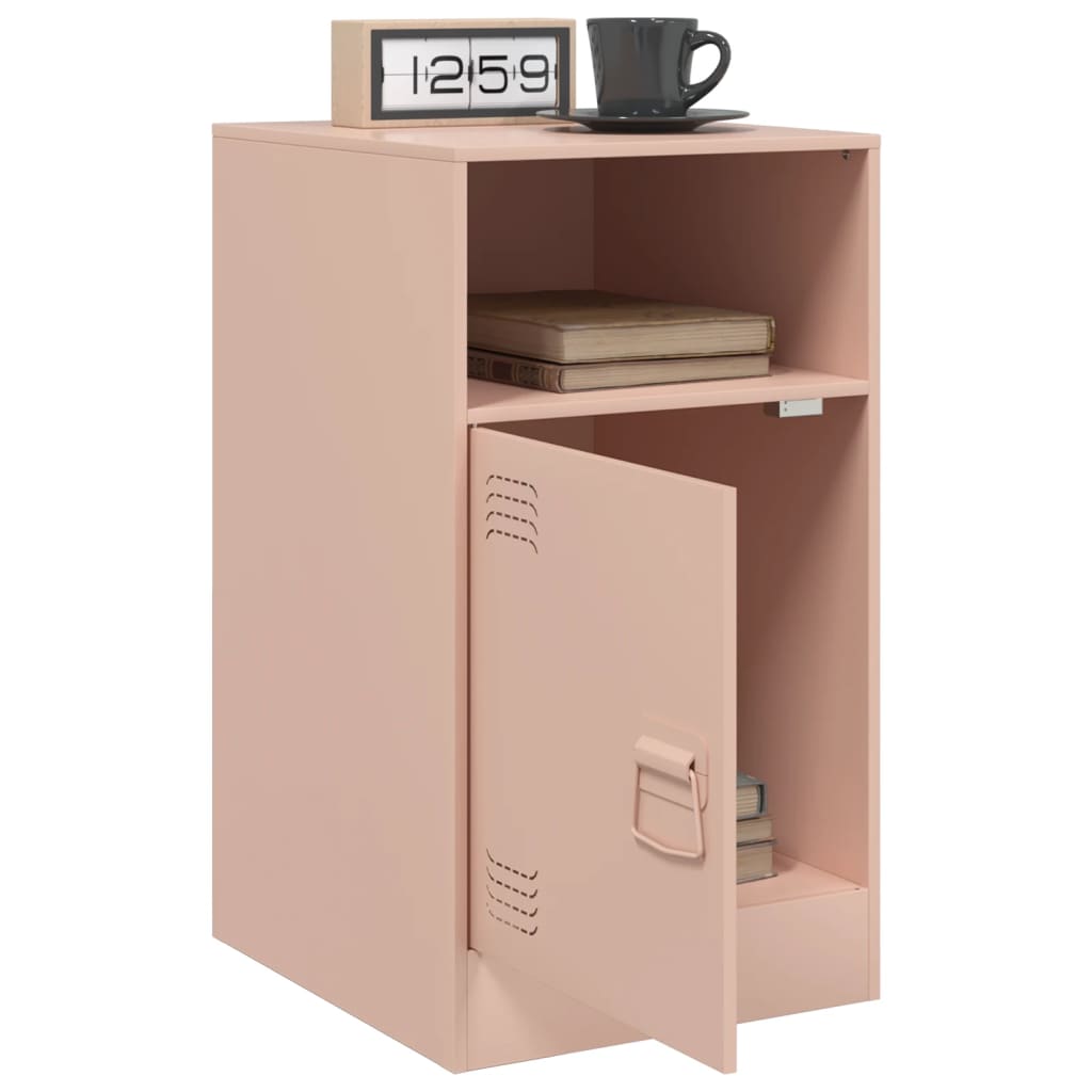 Pink Steel Bedside Cabinets Set of 2 - 34.5x39x62 cm