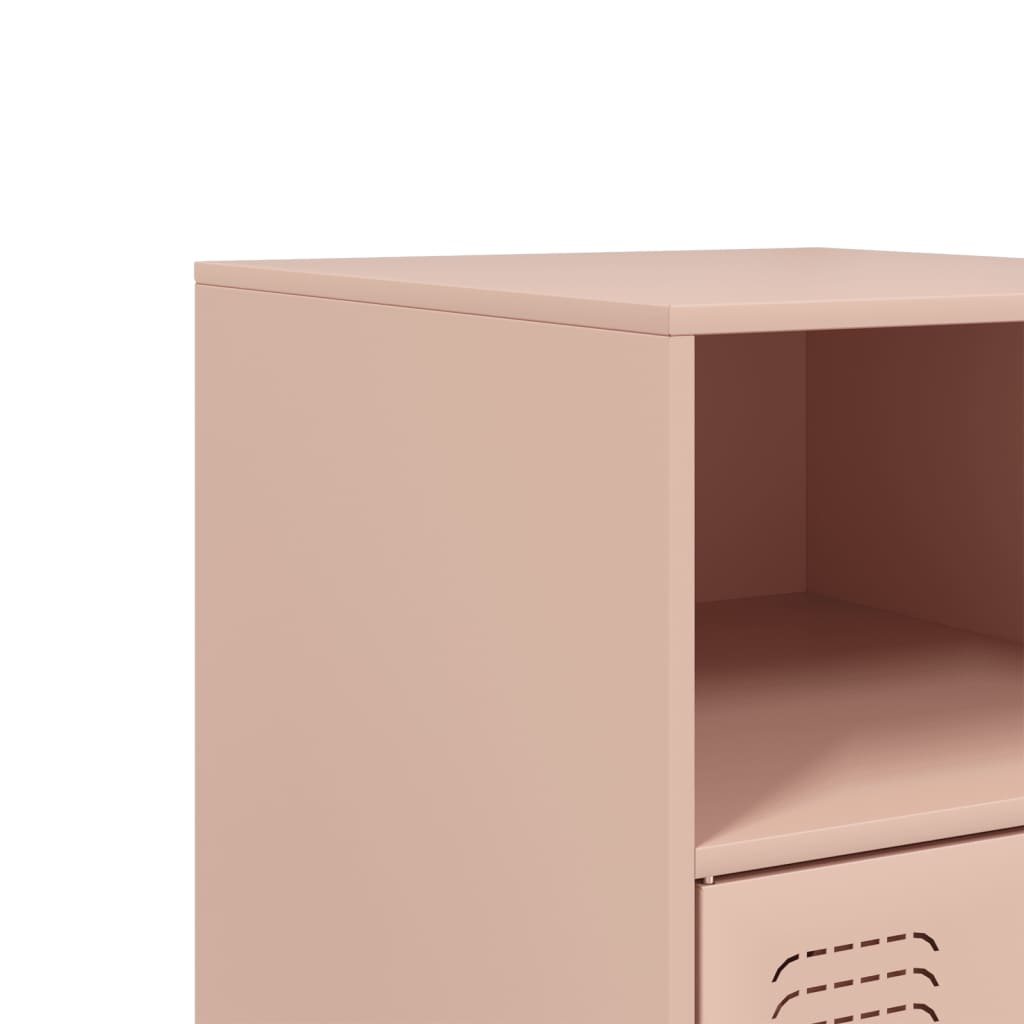 Pink Steel Bedside Cabinets Set of 2 - 34.5x39x62 cm