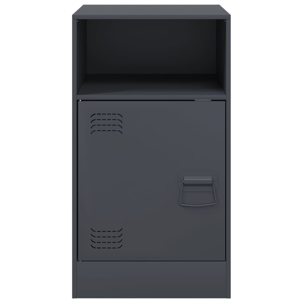 Anthracite Steel Bedside Cabinets 2pcs - 34.5x39x62 cm Durable Design