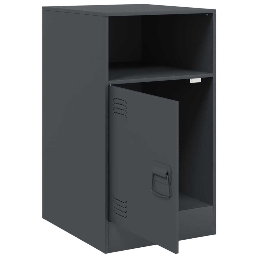 Anthracite Steel Bedside Cabinets 2pcs - 34.5x39x62 cm Durable Design