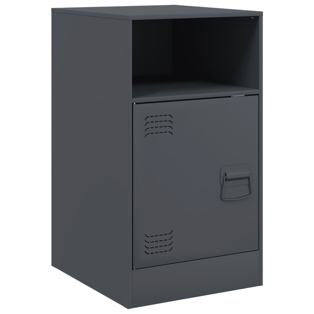 Anthracite Steel Bedside Cabinets 2pcs - 34.5x39x62 cm Durable Design