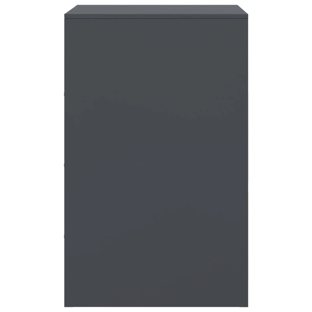 Anthracite Steel Bedside Cabinets 2pcs - 34.5x39x62 cm Durable Design