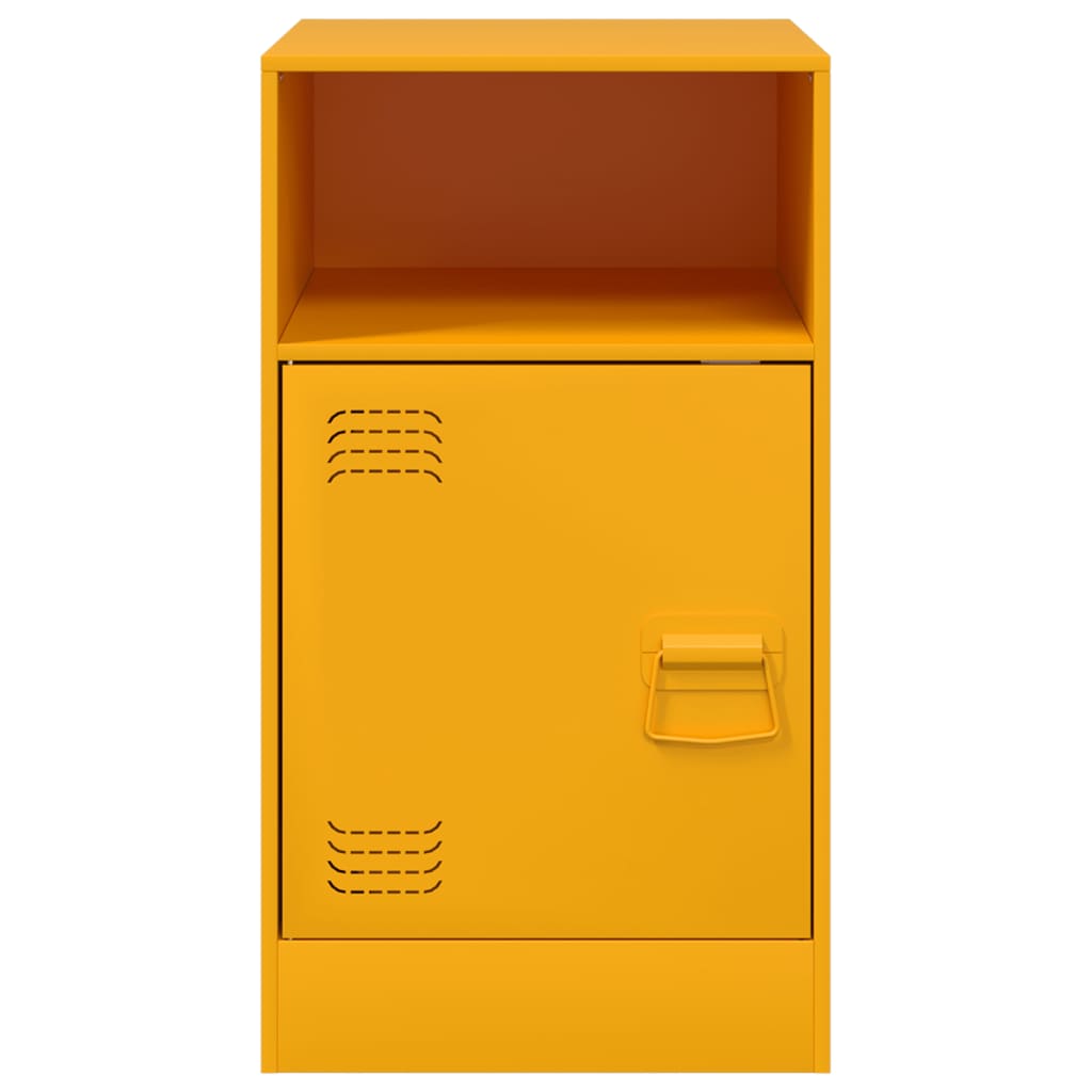 Mustard Yellow Steel Bedside Cabinets 2 Pcs - 34.5x39x62 cm