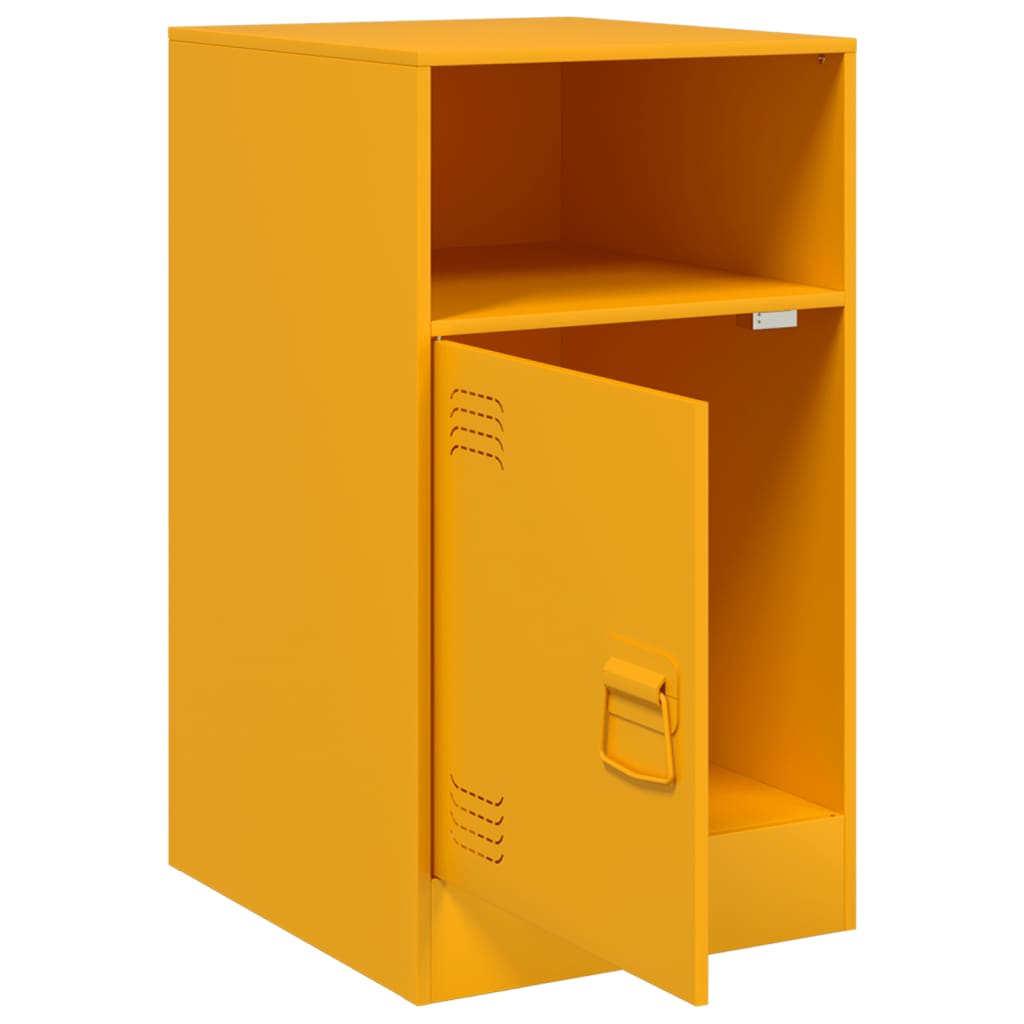 Mustard Yellow Steel Bedside Cabinets 2 Pcs - 34.5x39x62 cm