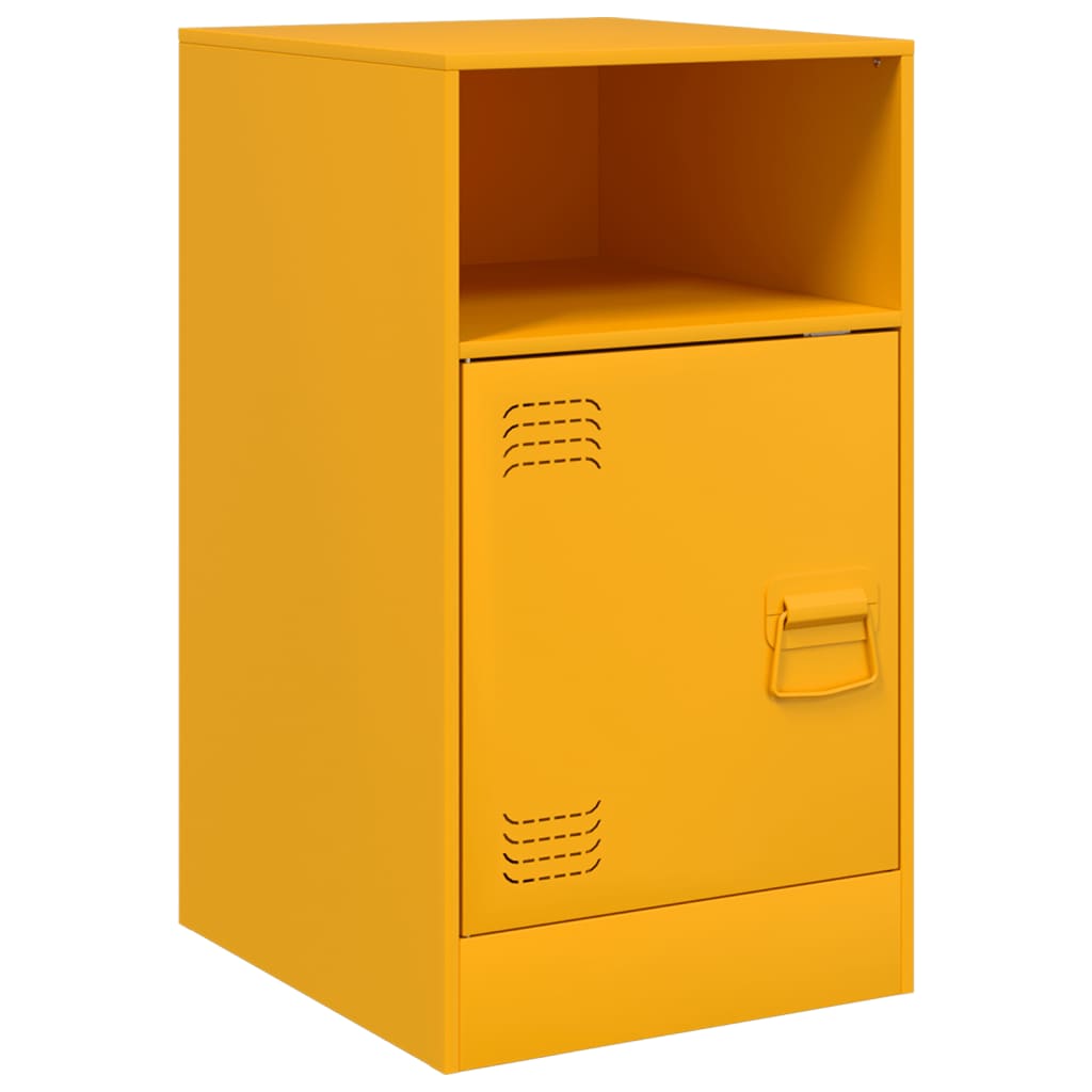 Mustard Yellow Steel Bedside Cabinets 2 Pcs - 34.5x39x62 cm