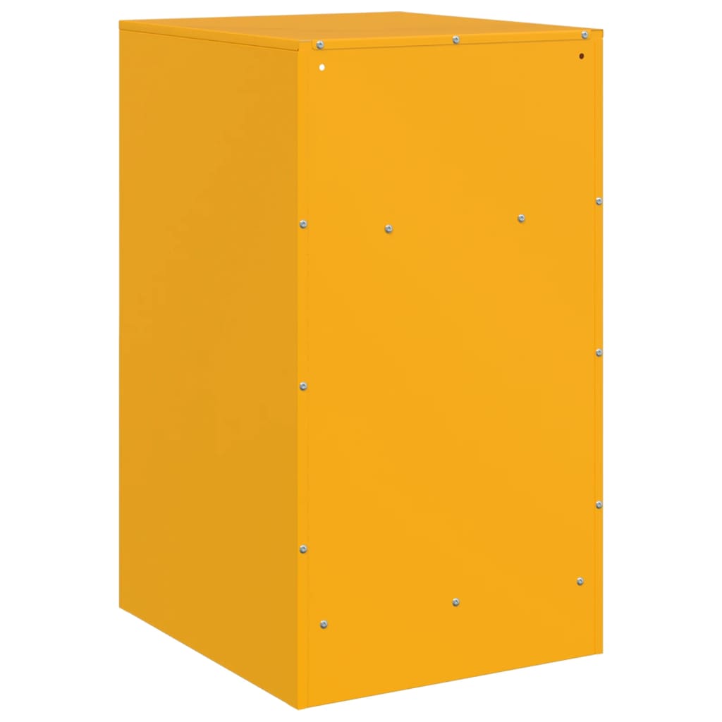 Mustard Yellow Steel Bedside Cabinets 2 Pcs - 34.5x39x62 cm