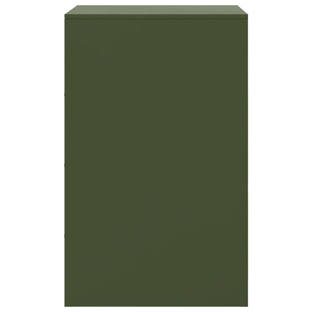 Olive Green Steel Bedside Cabinets - Set of 2 (34.5x39x62 cm)