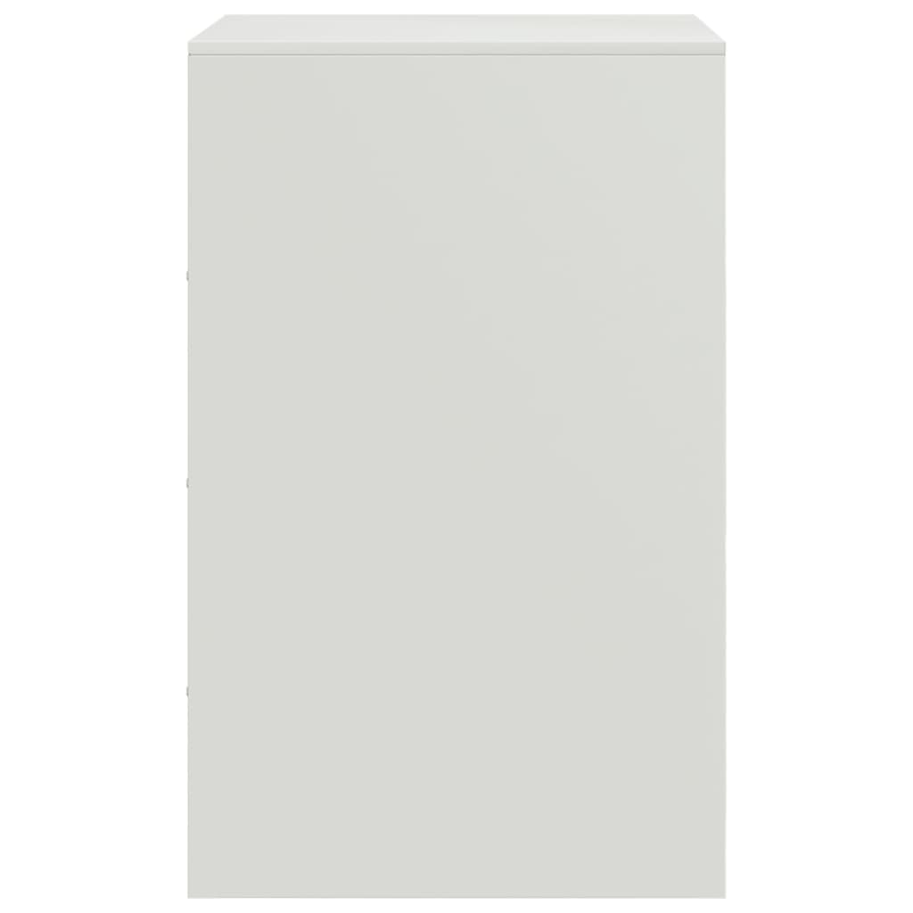 White Steel Bedside Cabinets - Set of 2, 34.5x39x62 cm