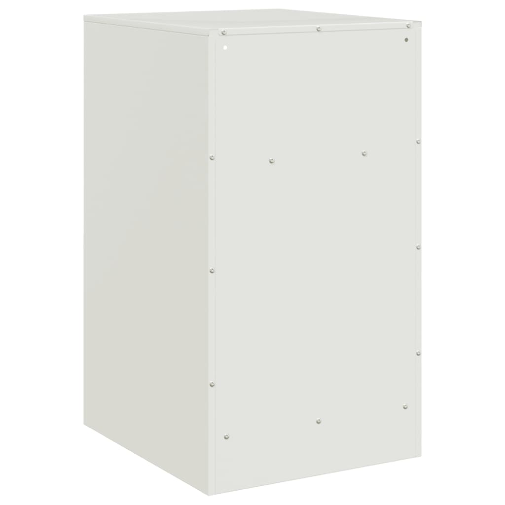 White Steel Bedside Cabinets - Set of 2, 34.5x39x62 cm