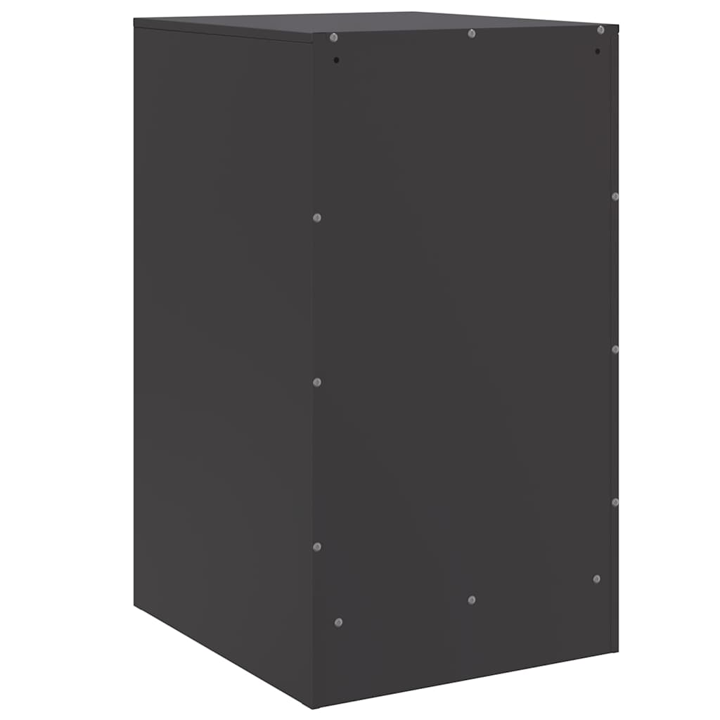 Set of 2 Black Steel Bedside Cabinets - 34.5x39x62 cm