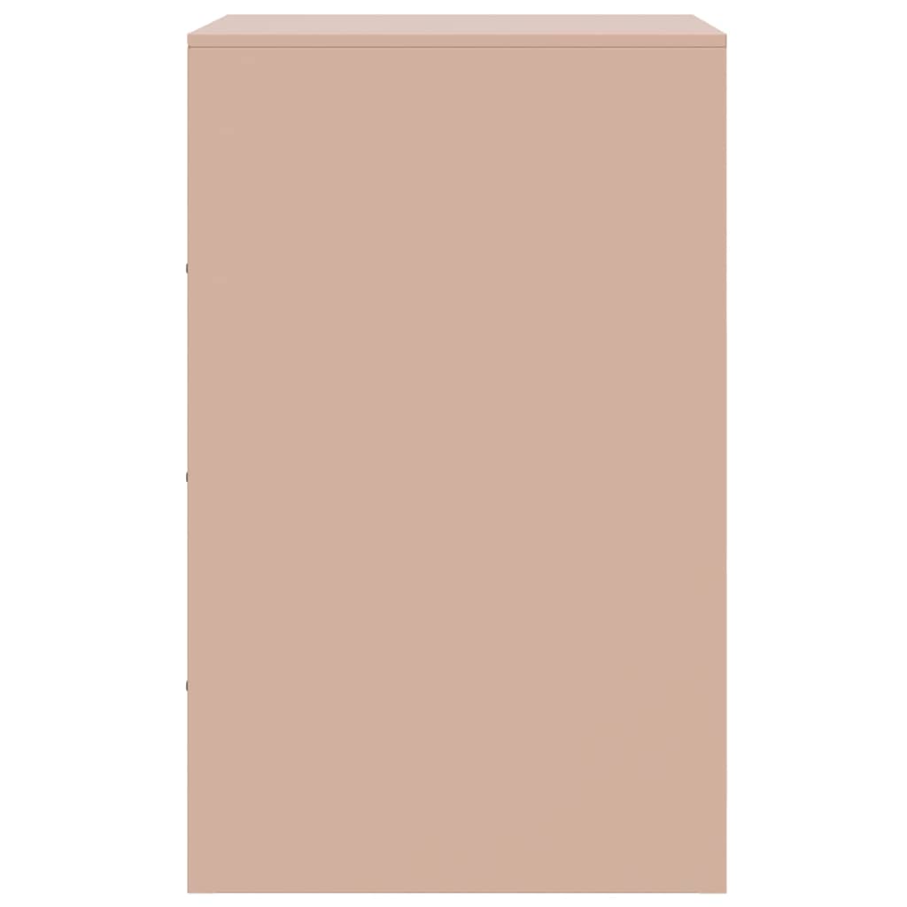 Steel Pink Bedside Cabinet - 34.5x39x62 cm for Stylish Storage