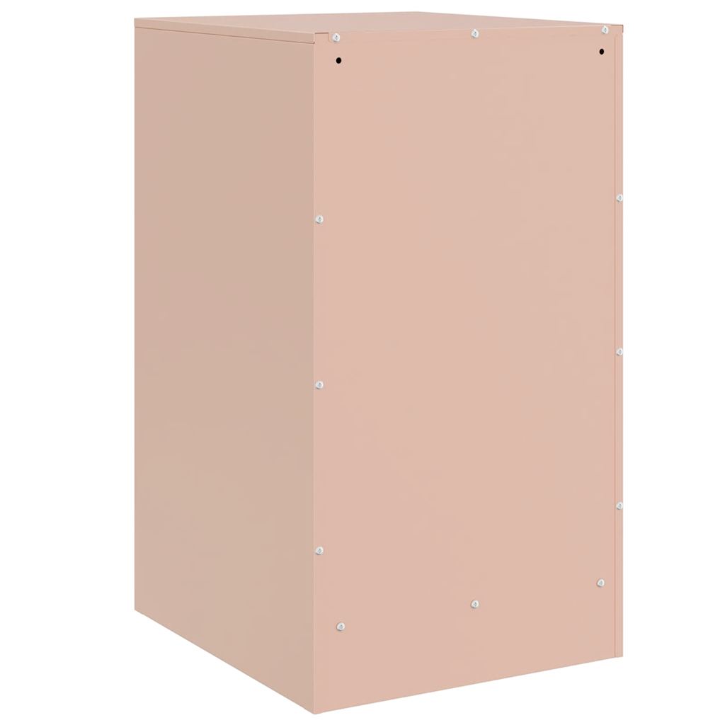 Steel Pink Bedside Cabinet - 34.5x39x62 cm for Stylish Storage