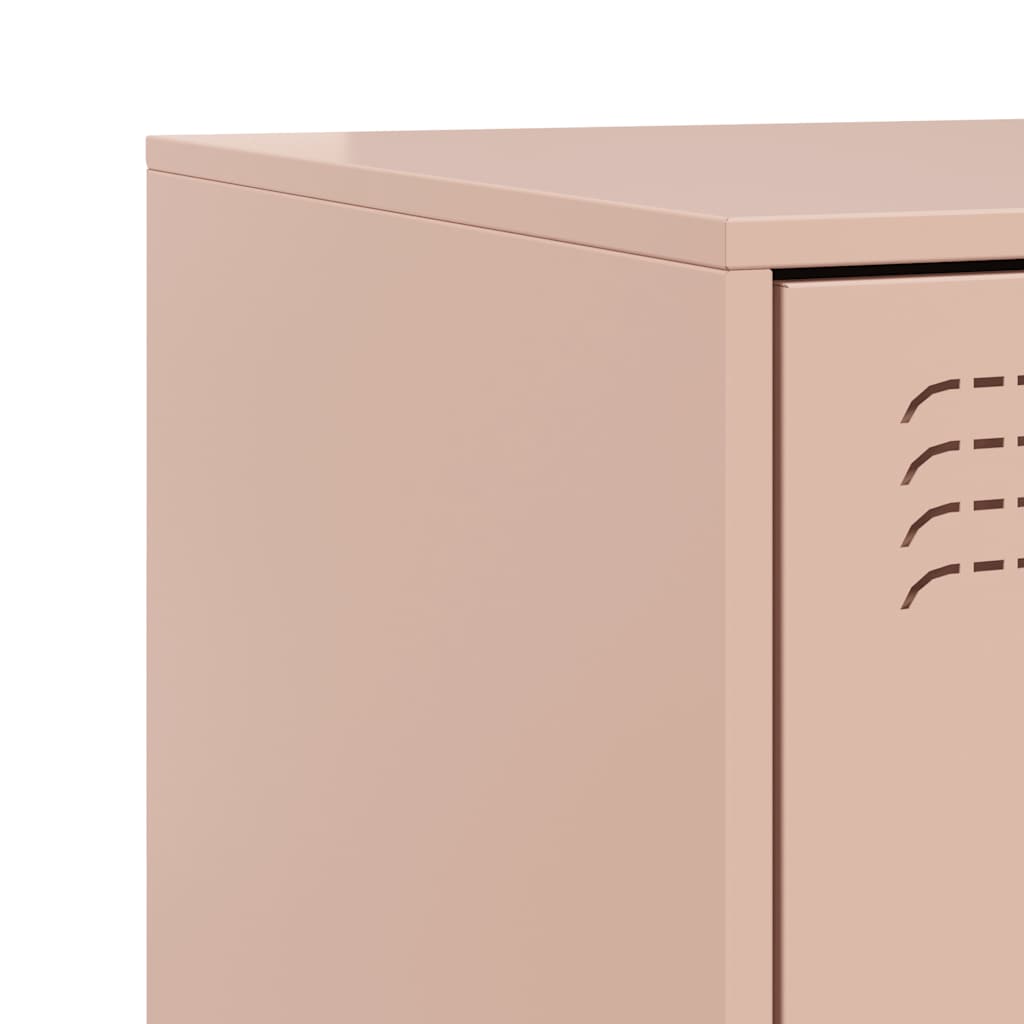 Steel Pink Bedside Cabinet - 34.5x39x62 cm for Stylish Storage